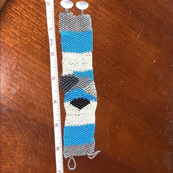 Beaded cuff bracelet 6.5 inches - Picture 5 of 5